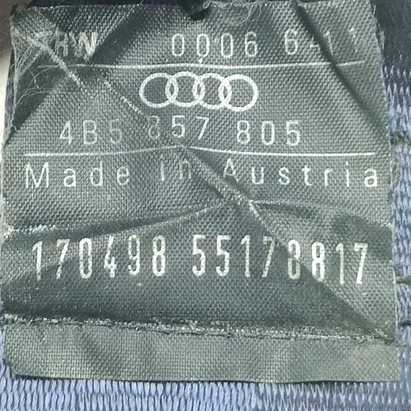 Ремінь безпеки Audi A6 C5 (97-05) задній лівий 4b5857805