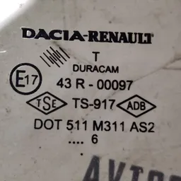 Скло дверей Dacia Logan (04-12) 1.6 задня права OEM 43r00097 фото 3