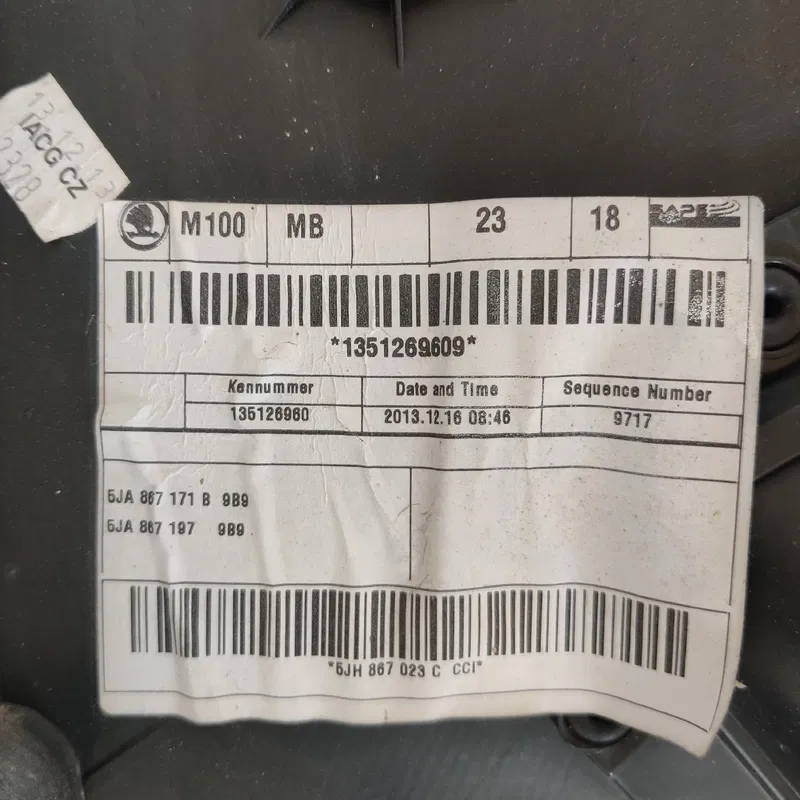 Карта дверна Skoda Rapid задня ліва OEM 5jh867023c