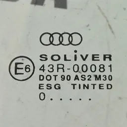 Скло дверей Audi A6 C5 (97-05) ліве заднє OEM 43r00081 фото 3