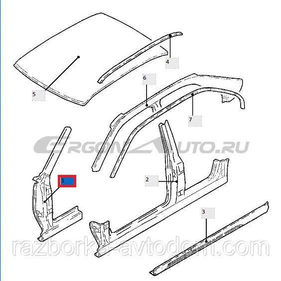 Стілка кузова перед права (седан) BMW 3 E46 (98-01) OE:41218228228